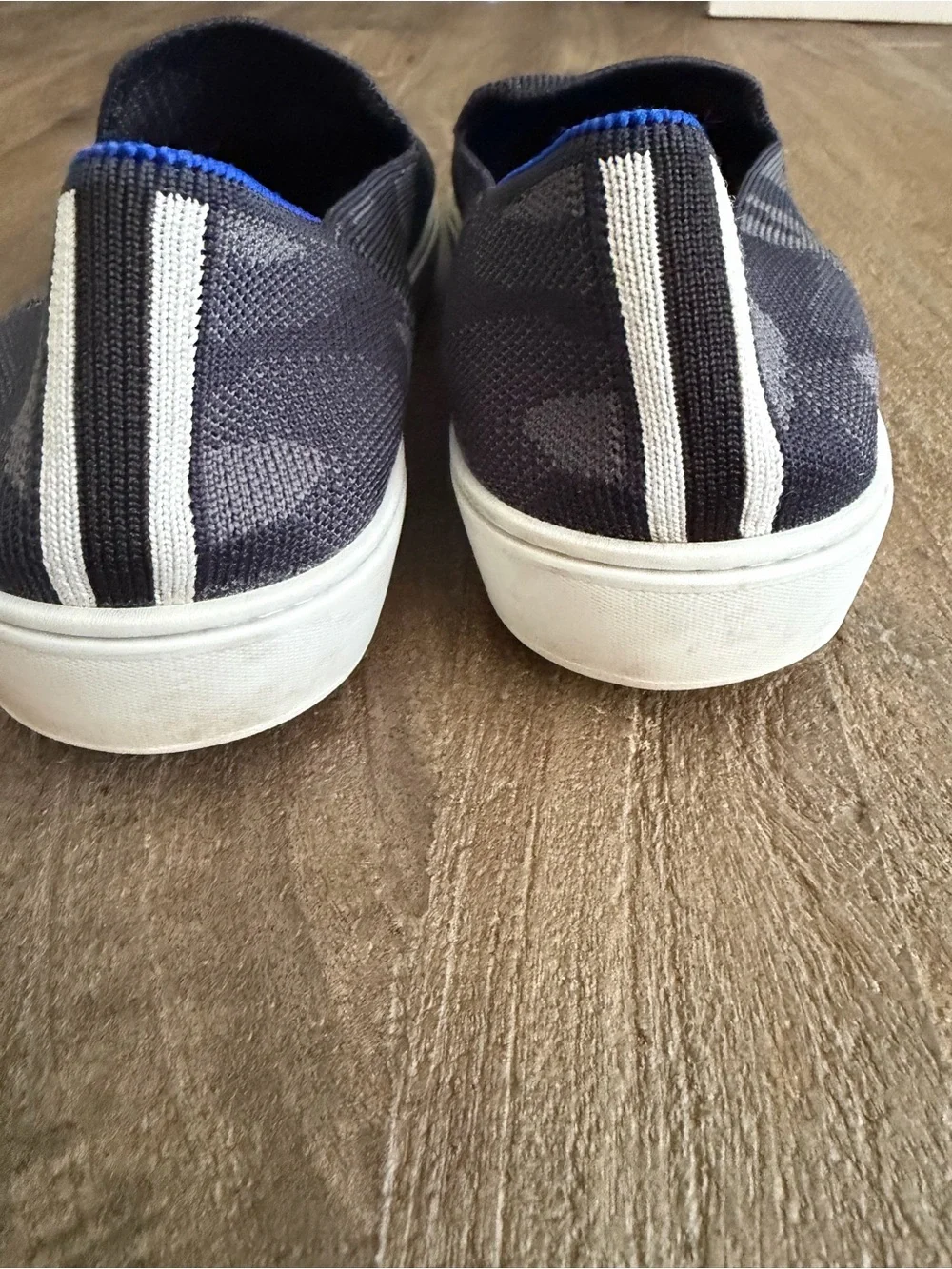Rothy's Womens The Original Slip On Sneaker in Grey Camo Knit Size 9.5